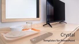  Presentation with infection control - Colorful slides enhanced with desk with tv remote control backdrop and a lemonade colored foreground