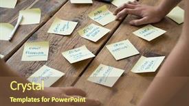  Presentation with note - Presentation theme with desk with various sticky note background and a tawny brown colored foreground