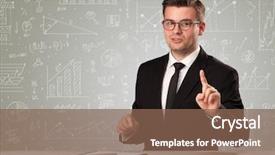  Presentation with math graph - Colorful presentation theme enhanced with desk with white graph backdrop and a violet colored foreground