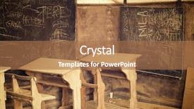  Presentation with old school punk rock leather - Audience pleasing presentation design consisting of desks in a old school backdrop and a coral colored foreground