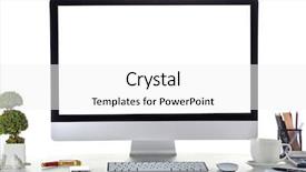  Presentation with blank - Theme consisting of desktop - computer on wooden table background and a white colored foreground