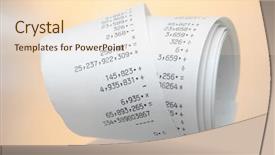  Presentation with desktop - Beautiful presentation design featuring desktop calculator paper roll closeup backdrop and a  colored foreground