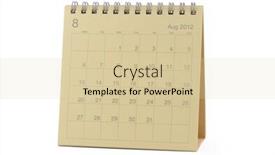  Presentation with august - Cool new PPT theme with desktop calendar august 2012 in isolated white background backdrop and a lemonade colored foreground