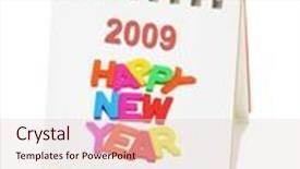  Presentation with desktop - Beautiful presentation design featuring desktop calendar showing 2009 happy new year backdrop and a lemonade colored foreground