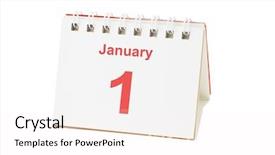  Presentation with lunar calendar - Beautiful presentation theme featuring desktop calendar showing january 1 backdrop and a white colored foreground