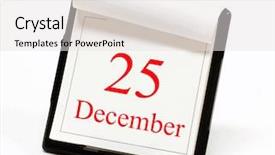  Presentation with desktop - Slide deck consisting of desktop calendar turned to christmas day background and a white colored foreground