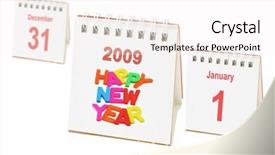  Presentation with last - Amazing PPT theme having desktop calendars showing passing backdrop and a white colored foreground