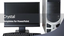  Presentation with desktop - PPT layouts enhanced with desktop computer isolated background and a dark gray colored foreground
