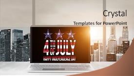  Presentation with independence day - Audience pleasing PPT theme consisting of desktop flag - independence day on office laptop backdrop and a lemonade colored foreground