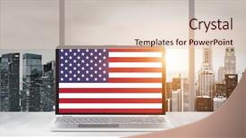  Presentation with independence day - PPT layouts featuring desktop flag - independence day on office laptop background and a lemonade colored foreground