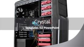  Presentation with components - PPT theme featuring desktop-pc-and-visible-components background and a dark gray colored foreground