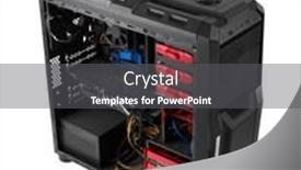  Presentation with components - PPT layouts having desktop-pc-and-visible-components background and a dark gray colored foreground