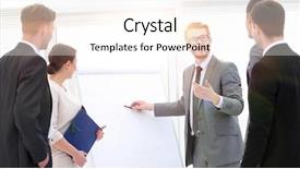  Presentation with team training - Amazing presentation having desktop speakers - coach conducts business training backdrop and a  colored foreground