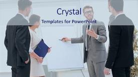  Presentation with business training - PPT theme enhanced with desktop speakers - coach conducts business training background and a sky blue colored foreground