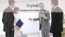  Presentation with team training - Audience pleasing presentation consisting of desktop speakers - coach conducts business training backdrop and a  colored foreground