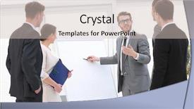  Presentation with business training - Audience pleasing PPT theme consisting of desktop speakers - coach conducts business training backdrop and a soft green colored foreground