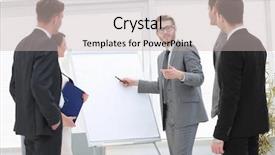  Presentation with business training - PPT theme enhanced with desktop speakers - coach conducts business training background and a  colored foreground