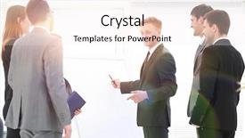  Presentation with managers - Presentation design having desktop speakers - coach conducts training for managers background and a  colored foreground