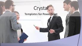  Presentation with clinical sas training - Slide deck with desktop speakers - coach conducts training for managers background and a white colored foreground