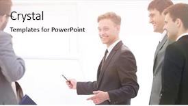  Presentation with managers - Cool new PPT theme with desktop speakers - coach conducts training for managers backdrop and a white colored foreground