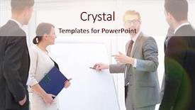  Presentation with new ideas - Amazing presentation having desktop speakers - group of employees to discuss backdrop and a  colored foreground