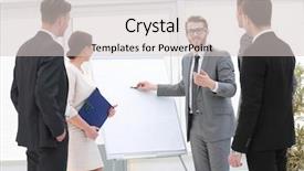  Presentation with new ideas - Slide set consisting of desktop speakers - group of employees to discuss background and a  colored foreground