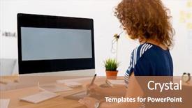  Presentation with desktop - Theme having desktop with a stylus background and a coral colored foreground