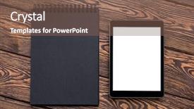  Presentation with black binder - Amazing slides having desktop with black ring binder backdrop and a violet colored foreground