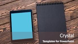  Presentation with black binder - Theme consisting of desktop with black ring binder background and a tawny brown colored foreground