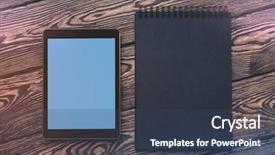  Presentation with black binder - Cool new theme with desktop with black ring binder backdrop and a ocean colored foreground