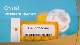  Presentation with drug - PPT theme with desloratadine-desloratadine-pills-in-rx background and a teal colored foreground
