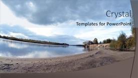  Presentation with landscape - PPT theme enhanced with desna-river-natural-landscape background and a light blue colored foreground