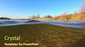  Presentation with winter river - PPT theme featuring desna-river-natural-underwater-landscape background and a tawny brown colored foreground