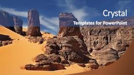  Presentation with sand dunes - Presentation theme having desolate - sand dunes and rocks sahara background and a ocean colored foreground