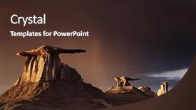  Presentation with rock - Amazing PPT theme having desolate - wings bizarre rock formations backdrop and a wine colored foreground