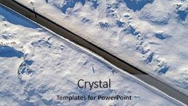  Presentation with country - Colorful presentation theme enhanced with desolate country road in icy backdrop and a light gray colored foreground