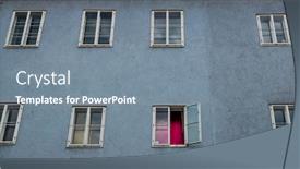  Presentation with facade - PPT theme having desolate-facade-in-an-old background and a gray colored foreground