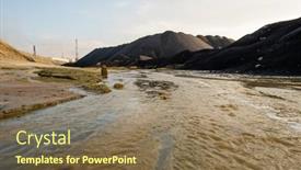  Presentation with dirty water - Presentation theme enhanced with desolated-territory-with-dirty-water background and a violet colored foreground