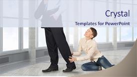  Presentation with leave - Theme with don't leave me alone background and a sky blue colored foreground