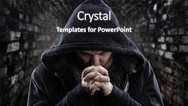  Presentation with despair - PPT layouts enhanced with religious mercy - despair bandit praying god background and a dark gray colored foreground