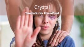  Presentation with domestic violence - PPT layouts with desparate-wife-with-aggressive-husband background and a coral colored foreground