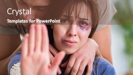  Presentation with domestic violence - Cool new PPT theme with desparate-wife-with-aggressive-husband backdrop and a tawny brown colored foreground