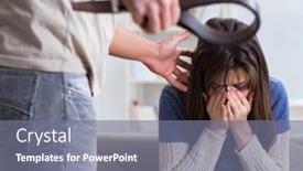  Presentation with domestic violence - Cool new presentation theme with desparate-wife-with-aggressive-husband backdrop and a gray colored foreground