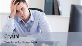  Presentation with close up of young girls - Amazing presentation design having desperat business people - close up of frustrated young backdrop and a light blue colored foreground