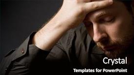  Presentation with brand key - Presentation consisting of desperat business people - low-key portrait of depressed young background and a black colored foreground