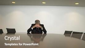  Presentation with conference table - PPT layouts consisting of desperat business people - stressed out businessman with hands background and a gray colored foreground