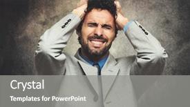  Presentation with financial crisis - Colorful PPT layouts enhanced with desperate businessman financial crisis concept backdrop and a gray colored foreground