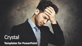  Presentation with financial crisis - Cool new slide set with desperate businessman financial crisis concept backdrop and a dark gray colored foreground