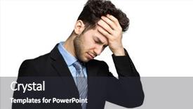  Presentation with financial crisis - Amazing PPT layouts having desperate businessman financial crisis concept backdrop and a dark gray colored foreground
