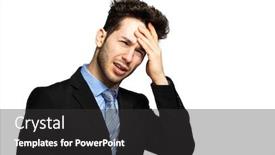  Presentation with financial crisis - Amazing PPT theme having desperate-businessman-financial-crisis-concept backdrop and a dark gray colored foreground